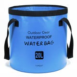 YUMQUA Collapsible Bucket 5 Gallon(20L), Multifunctional Portable Folding Bucket Water Container Wash Basin for Camping Fishing