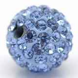RUBYCA Pave Czech Crystal Disco Ball Clay Beads fit Shamballa Jewelry (20pcs, 12mm, Light Sapphire Blue)