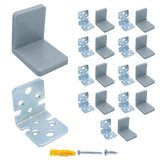 MR BRACKET L Bracket, Gray Shelf Brackets Pack of 10, Heavy Duty Cabinet Hanging Brackets, Plastic Cover Metal Brackets for Shel