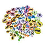 Julie Wang 100PCS 5Sizes Assortment Dragon Eyes Flatback Glass Cabochon for Jewelry Making, Sculpture, DIY Craft Art, Fantasy Mo