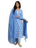 Libas Women'S Cotton Kurta Set (99028O_Blue_3Xl)