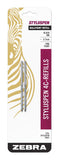 Zebra Pen StylusPen Twist Ballpoint Pen 4C Refill, Fine Point, 0.7mm, Black Ink, 2Count