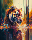 TUMOVO Paint by Numbers Kit, Tiger DIY Oil Painting for Adults & Kids, Easy Acrylic Painting for Beginners, Unique Wall Art Deco