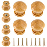 Luomorgo 8 Pcs Natural Wood Dresser Knobs, Round Wooden Cabinet Knobs, Mushroom Drawer Knobs Pulls for Cabinets, Cupboard (1 Dia