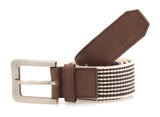 Tzaro Genuine Leather, Wooven Cotton, Metal Buckel MenS Belt