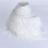 Shaggy Plush Faux Fur Fabric Precut Strips Fluffy Fuzzy Craft Furr for Gnomes Beard Hair Cosplay Costume Dwarf Decoration (White