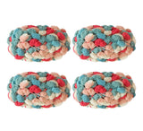 4 Balls Pomp-A-Doodle Yarn,100% Polyester Jelly Bean POM-POM Ball Yarn for Crochet Knitting Blanket Mat Pet Nest 600g (Retro Way