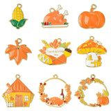 UR URLIFEHALL 18 pcs 9 Styles Enamel Thanksgiving Day Maple Leaf Charms Fall Autumn Pumpkin Turkey Mushroom Charms Pendant for D