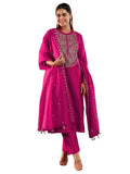 Libas Women'S Chanderi Silk Yoke Design Kurta Set (49460