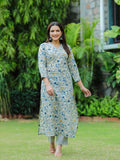Anni Designer Women'S Cotton Blend Straight Printed Kurta With Pant (Dhulika Blue_M_Blue_Medium),Blue,M,,,