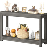 Besiost 47 Farmhouse Wood Entryway Table Narrow Console Table with Storage Behind Couch Sofa Table with Shelves Entry Way Table