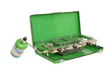 Flame King YSNBBQ-136M 3-Burner Portable Camping Stove Grill w/Toast Tray, Great for Outdoor Cooking, Backpacking, Compatible wi
