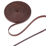GORGECRAFT 5.5Yds 8mm Flat Genuine Leather Cord String Leather Shoelace Boot Lace Strips Cowhide Braiding String Roll for Jewelr