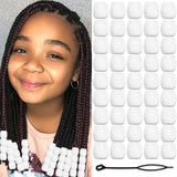 VENOFEN 50PCS White Hair Beads Acrylic Pony Bead Gradient Tansparent White Loc Dreadlock Bead Lovely Hair Decoration Accessories