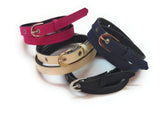 WomenS Denim Material Jeans Belts 4Pcs Black Blue Cram Pink