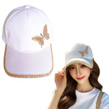 Trubliz WomenS Cap Rhinestone Butterfly Baseball Cap Sparkle Cotton Bling Hat For Girls & Women | Adjustable, Sun Protective