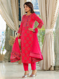Gosriki Women'S Cotton Blend Straight Printed Kurta With Pant & Dupatta (Nov-Pink-Nwg-Gs_S_Pink_Small),Pink,,B0CFFCKWG4