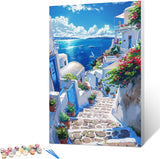 FunLynJoy Paint by Numbers for Adults Beginner, Landscape Paint by Numbers Street Scenery 16 x 20 Inch Street