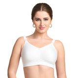 TRYLO Riza Womens T-FIT Non-Padded Non-Wired Full Coverage Seamless 100% Hosiery Cotton Bra Available in Multicolor, White, 32F