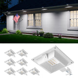 8 Pack White Solar Powered Gutter Lights Outdoor Decorative Waterproof 12 LEDs Yard Lamp for Lighting Fence, Railing, Outside Wa