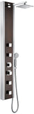 ANZZI Shower Panel 57, 4 Mahogany Deco-Glass Jetted Shower Panel with Heavy Rain, Rainfall Waterfall Tower Wall System with Hand