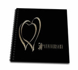 3dRose db_29617_2 Two Gold Hearts 50th Anniversary Memory Book, 12 by 12
