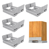 vikofan 8x8 Post Base (7.5x7.5in Actual) 4-Pack - Dacromet Coated Corrosion Resistant Deck Brackets for Porch, Pergola, Shed - S
