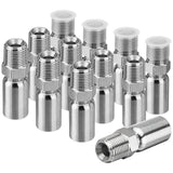 Racewill 12 Pack 1/2 NPTF Hydraulic Hose Fittings, 3/8 I.D. Hose x 1/2 NPTF Male with Protection Cover Hydraulic Hose End Crimp