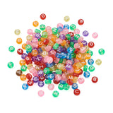 370pcs Transparent Acrylic Alphabet Letter Beads 7mm Colorful Flat Round Disc Coin A-Z White Letter Pattern Loose Spacer Beads C
