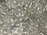 Czech Glass Seed Beads Crystal Clear Size:6/0 40 gr / 1.4 oz (Silver)