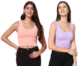 Toplot Women'S Combo Solid Ribbed Scoop Neck Sleeveless Slim Fit Tank Top Pack Of 2 (Combo-5069-Pch-Prl-Xl),Peach-Purple,,B0CG5J6KSJ