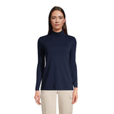 Lands End Women s Shaped Supima Turtleneck Radiant Navy Regular Small
