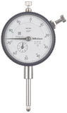 Mitutoyo 2416S Dial Indicator, #4-48 UNF Thread, 0.375 Stem Dia., Lug Back, White Dial, 0-100 Reading, 2.244 Dial Dia., 0-1 Rang