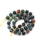 Malahill Wholesale Natural Faceted Stone Beads for Jewelry Making Sold per Bag 5 Strands Inside Cube Bloodstone 8mm