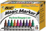 Magic Marker Low Odor & Bold Writing Dry Erase Marker, Chisel, Assorted, 24/pk