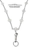 Hidden Hollow Beads Breakaway Stainless Steel Strong Chain Womens Lanyard for ID Card Badge Holder, Made in USA, Teacher Gift Nu