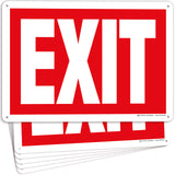 iSYFIX Exit Sign - 6 Pack 10x7 Inch - 40 mil Thick Polystyrene Plastic Sign, Laminated UV, Scratch & Fade Resistance, Waterproof