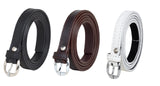 Zacharias WomenS Artificial Leather 0.5 Inches Slim Belt_(V0.5_Black_Brown & White) (Pack Of 3)