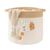 Large Blanket Baskets for Living Room Decor, Toy Storage Baskets Woven Cotton Rope Storage Basket for Kids, Dog Toys Organizer C