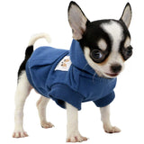 LOPHIPETS Dog Cotton Hoodies Sweatshirts for Small Dogs Chihuahua Puppy Clothes Cold Weather Coat-Navy/XS