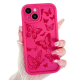 Lovmooful Compatible for iPhone 14 Plus Case Cute Colorful Butterfly Design for Girls Women Soft TPU More Shockproof Protective