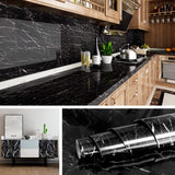 Livelynine Black Marble Wallpaper for Kitchen Counter Top Black Peel and Stick Contact Paper for Countertops Waterproof Desk Dre