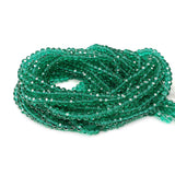 Chengmu 2mm Rondelle Glass Beads for Jewelry Making, Faceted Briolette Crytal Spacer Beads for Bracelet Necklace Earring, Emeral