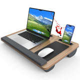 Laptop Lap Desk, Portable Large Laptop Desk for Bed, Up to 17 in Lap Table with Wrist Rest, Mouse Pad, Tablet Phone Slot, Portab