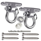 WWFFEN Permanent Antirust Stainless Steel Slient Bearing Swing Hanger,Heavy Duty 180 Rotary Swing, 1500LB Wood Playground Hammoc