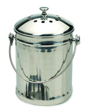 RSVP International Endurance (PAILSM) Stainless Steel Compost Pail with Charcoal Filters, 1/2 Gallon | Keep Food Scraps & Organ