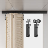 AONAYIOA 36/3FT Ceiling Mount Box Rail Hardware Bifold Sliding Barn Door Hardware Heavy Duty Sliding Barn Door Track, Aluminium