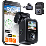Vantrue E360 Plus 3 Channel 360 Degree WiFi Dash Cam, Dual STARVIS 2, Triple1944P Front Rear and Inside Dashcam, HDR IR Night Vi