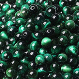 LAIDANLA Green Tiger Eye 8mm Natural Stone Beads Round Loose Gemstone Stone Beads for DIY Bracelet Necklace Earrings Jewelry Mak