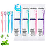 36 Pack PrePasted Mint Disposable Toothbrushes Individually Wrapped Mini Ultra Soft Bristles Toothbrush Fluoride Free No Ri